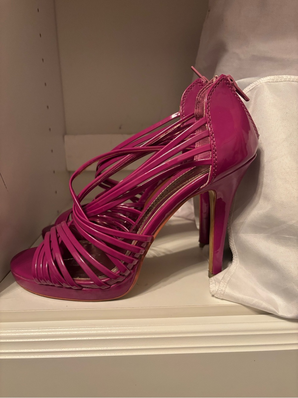 Chinese Laundry Fuchsia Strappy Stiletto Heels - Picture 2 of 4